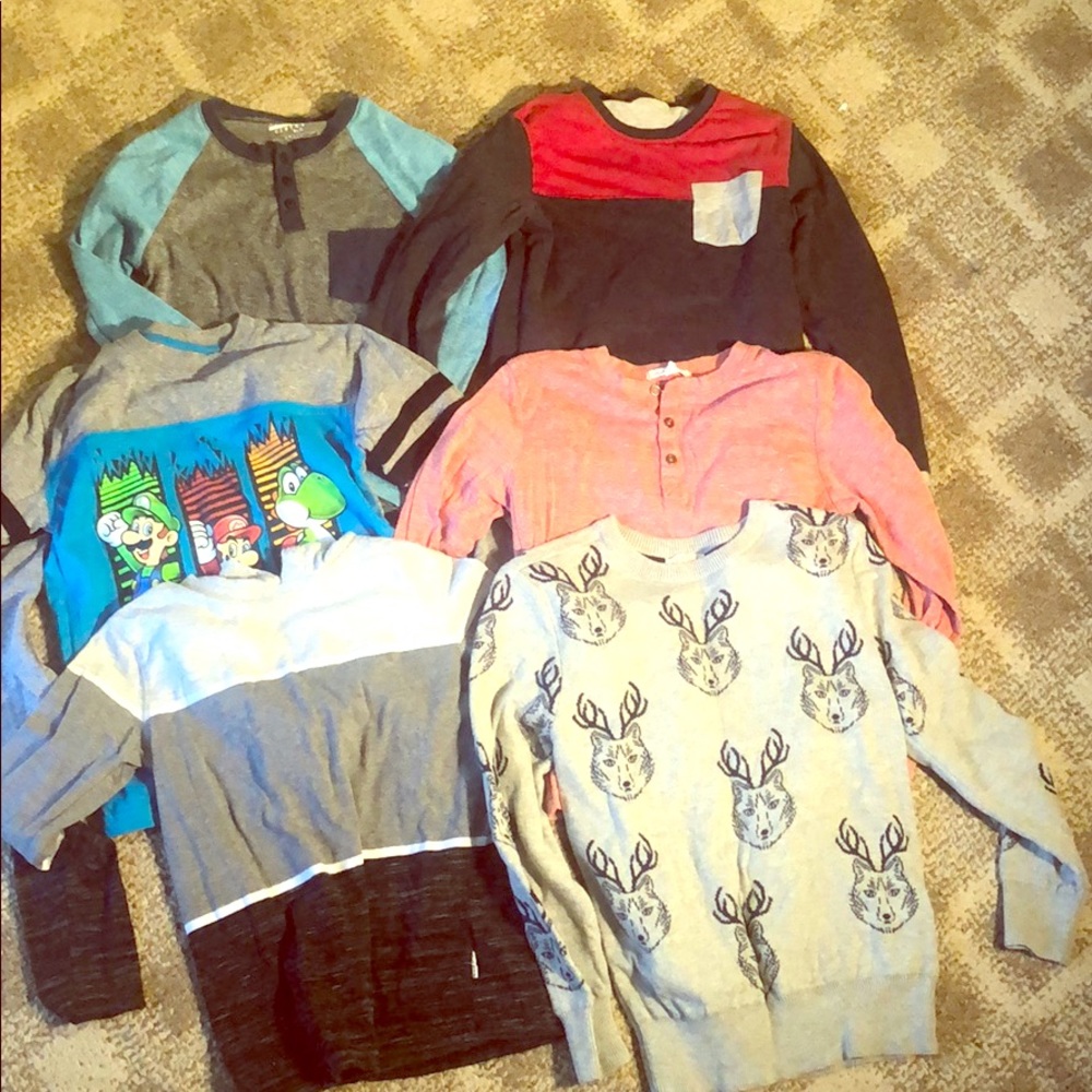 Lot of Stitch Fix Boys Long Sleeve Shirts, 8/SM